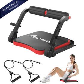 Allyouger 715968659121 Ab Machine Sit Up Exercise Equipment& Core Workout Red