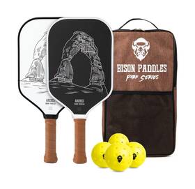 Bison Paddles 198715326376 Carbon Fiber Pickleball Paddle Set Of 2 - National Parks Edition Durable Un