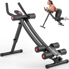 Body Rhythm 769643612925 Dual-track Ab Machine With 4 Adjustable Heights Foldable Black