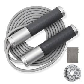 Br-sg6-silver-grey Burncalo Weighted Jump Rope For Men Women 1.5lb - Alloy Steel Handles Speed Skippi