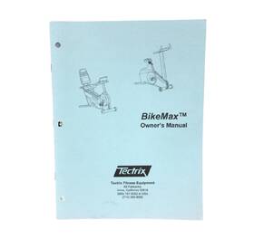 Lt-03019 Cybex Tectrix Bikemax R Recumbent Bike Owners Users Manual Lt-03019 Cybex Tectrix Bikemax R Recumbent Bike Owners Users Manual