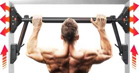 E-jetsport 850062548022 Pull Up Bar/chin Bar Upper Body Workout Super Load-bearing Dual Sec