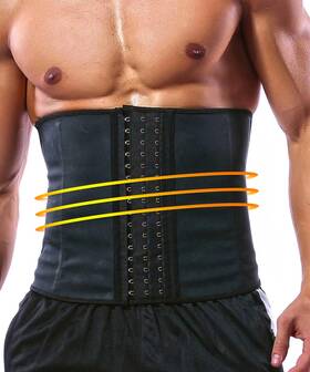 B071zg8bdf Gainkee Latex Men Waist Trainer Corsets With Steel Bone Sweat Sauna Suit For Fit