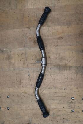 Hampton 615888296966 Chrome Curl Bar With Urethane Ergonomic Grips Freeweights And Accessories