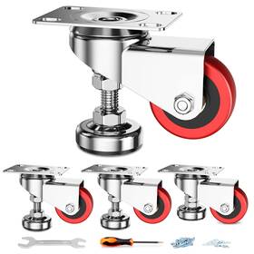 Hhlc-2in Homhoo 2 Inch Leveling Plate Caster Wheels With Adjustable Anti-vibration Foot