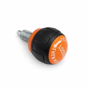 Hydra Fitness Exchange 615827220687 Seat Pop Pin Knob Size 1 Inch Thread M16 - Dia 5/16 Length 0.79 Orange