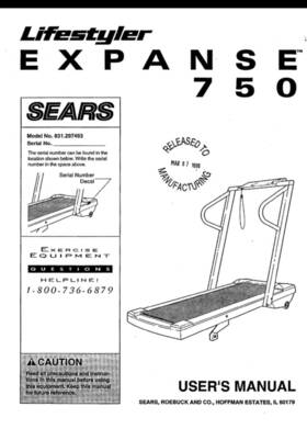 750-831.297493 Icon Health & Fitness 129624 Life Styler Expanse Treadmill Owner Manual