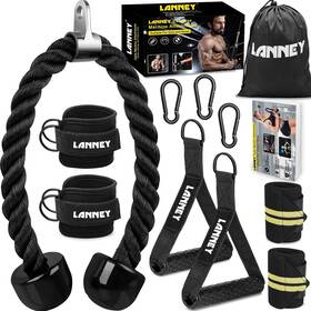 B08zbzb56p Lanney Tricep Rope Cable Machine Attachment 35 Inch Triceps Pull Down Lat Pulldown At