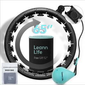 B0cyn2dj3g Leann L Fe U2 Black 32 Knots 19 Inch - 65 Adjustable Weighted Hula Hoop For Kids &