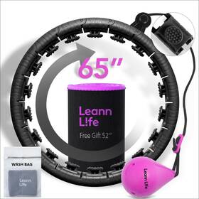 B0cynbz7s9 Leann L Fe U2 Black 32 Knots 19 Inch - 65 Adjustable Weighted Hula Hoop For Kids &