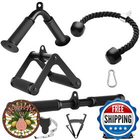 B0f6ym5381 Lovind Cable Machine Attachment Lat Pulldown Accessories For Home Gym - Black 4-piece S