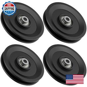 B0d3ln8vq3 Mixizigoz 4.5 Inch Nylon Bearing Pulley Wheel 4-pack Black For Cable System 1000 Lbs