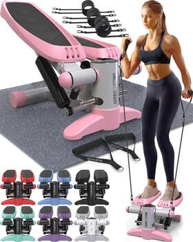Nordic Lifting 714119671340 Mini Stepper Machine Stair Climber With Resistance Bands And L