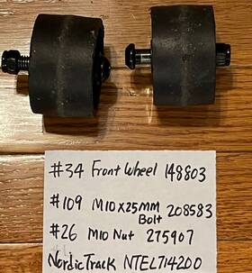 Ntel71420 Nordictrack 148803 2 Wheels Bolt And Nut For Nordic Commercial 14.9 Elliptical Roc
