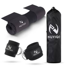 B0bz52d3x5 Nuviqo Barbell Pad And 2 Ankle Straps For Cable Machine - Kickbacks Squats Hip Thrust