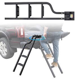 Pokiauto Poki-ladder-250203 Universal 42 Inch Dual-side Rotatable Pickup Truck Tailgate Ladder Foldable Heav