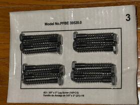 Pfbe39520.0 Proform 3/8 X3 16 Pcs Inch Lag Screws Preform Carbon Strength Foldable Wall Rack
