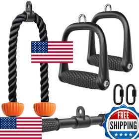 B0c6sc3jh1 Seleware Lat Pulldown Cable Machine Attachment Set - Home Gym Tricep Rope Bar Ha