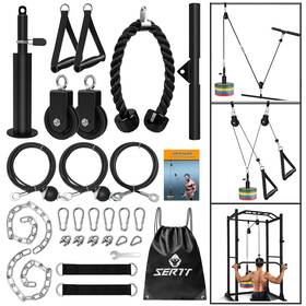Sertt 606727865610 Weight Cable Pulley System Gym Upgraded Attachments For L