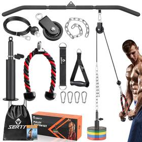 B0dk9bwks4 Sertt Cable Pulley System Gym Power Rack Attachment With 2-in-1 Lat Pull