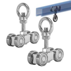 Sktrex 751501539444 4 Wheel Silent Trolley Assembly Rollers Four Bearing