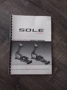 Mnul-onwer-87 Sole Fitness E25 E35 Elliptical Owners Manual