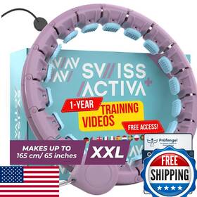 B0cwb3qrl9 Swiss Activa Smart Weighted Hula Hoop S2 Xxl Plus Size - Infinity 34 Adj