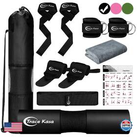 B0f28xdyvb Trace Kasa Barbell Pad Set Hip Thrusts For Squats Ankle Straps Cable Ma