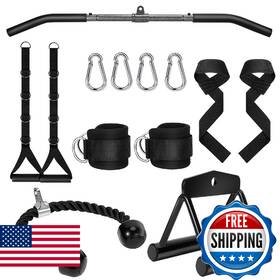 B0dqlb9g58 Turakun 6-pack Cable Machine Attachments Lat Pulldown Bar Handles Tricep Rope