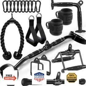 B0cl3vqn9m Wnoey 21 Pcs Cable Attachments Gym Set Wide Grip Lat Pull Down Bar Tricep