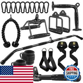 B0czxb73nq Wnoey Lat Bar Cable Attachment Rubber Handgrips Deluxe Heavy Duty Solid Curl