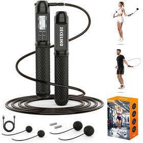 Jr-001 Zeceliko Smart Jump Rope With Led Display And Counter Weighted Cordless Design F