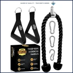 Versatile 35-INCH Tricep Rope With Gym Handles Carabiners Included. Fixed Price $69.89.