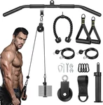 Fitness Lat And Lift Pulley System, Cable Attachments For Biceps Curl, Tr. Fixed Price $52.99.