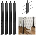 Level Drilled Cable Railing 36"X2"X2"(POST Body 33") Stainless Steel Black. Fixed Price $169.87.