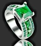 Ring; 14K White Gold Filled Emerald Green Zircon Gem Sterling Silver Sz 6 .25. Fixed Price $19.99.