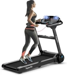 Folding Treadmill, 2.25HP Electric Motorized Running Machine With Smart App Cont. Fixed Price $560.99.