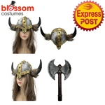N2500 Viking Horned Helmet Hat Toy Weapon Axe Medieval Barbarian Nordic Costume. Fixed Price $30.29.