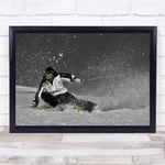 Skier Skiing Extreme Powder Action Snowy Winter Slope Wall Art Print. Fixed Price $34.92.