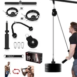 Mikolo Fitness Lat And Lift Pulley System, Dual Cable Large, Black. Fixed Price $67.54.
