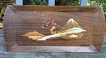 Nordic Skier Mountains Vintage Hasko Haskelite Charcuterie Board Tray 16. Fixed Price $12.99.