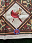 Stevens Linen Tea Towel Cardinals Red Green Paisley Winter Wall Art Dowel Pocket. Fixed Price $12.50.