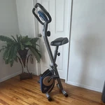 Xterra Upright Folding Exercise Bike, Adjustable Seat, Lcd, Gray/blue. Fixed Price $150.00.