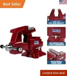 Red Utility Bench Vise, 6-1/2 Inch Jaw Width, Opening Rugged & Reliable. Fixed Price $528.51.