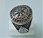 Vegvisir Ring 925 Sterling Silver Viking Runic Compass Valknut Knot Norse Nordic. Fixed Price $135.00.