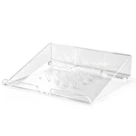 Qsxou Slim Acrylic Laptop Stand, Portable Ventilated Desktop Transparent. Fixed Price $32.29.