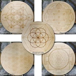 Hsfy: Large 12 Inch Sacred Geometry Laser Engraved Wood Grid Boards - 6 Designs. Fixed Price $29.00.