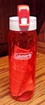 Coleman Sports Water Bottle 24OZ Orange Transparent 9"X3" W/shaker Insert P32. Fixed Price $19.99.