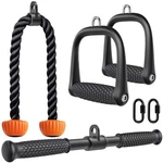 Seleware Cable Machine Attachments Set Lat Pulldown Bar Rope Handles Home Gym. Fixed Price $50.92.