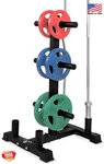 Serenelife 6-PEGS Olympic Weight Plate Rack & 4 Barbells 800 Pounds Capacity,. Fixed Price $144.99.